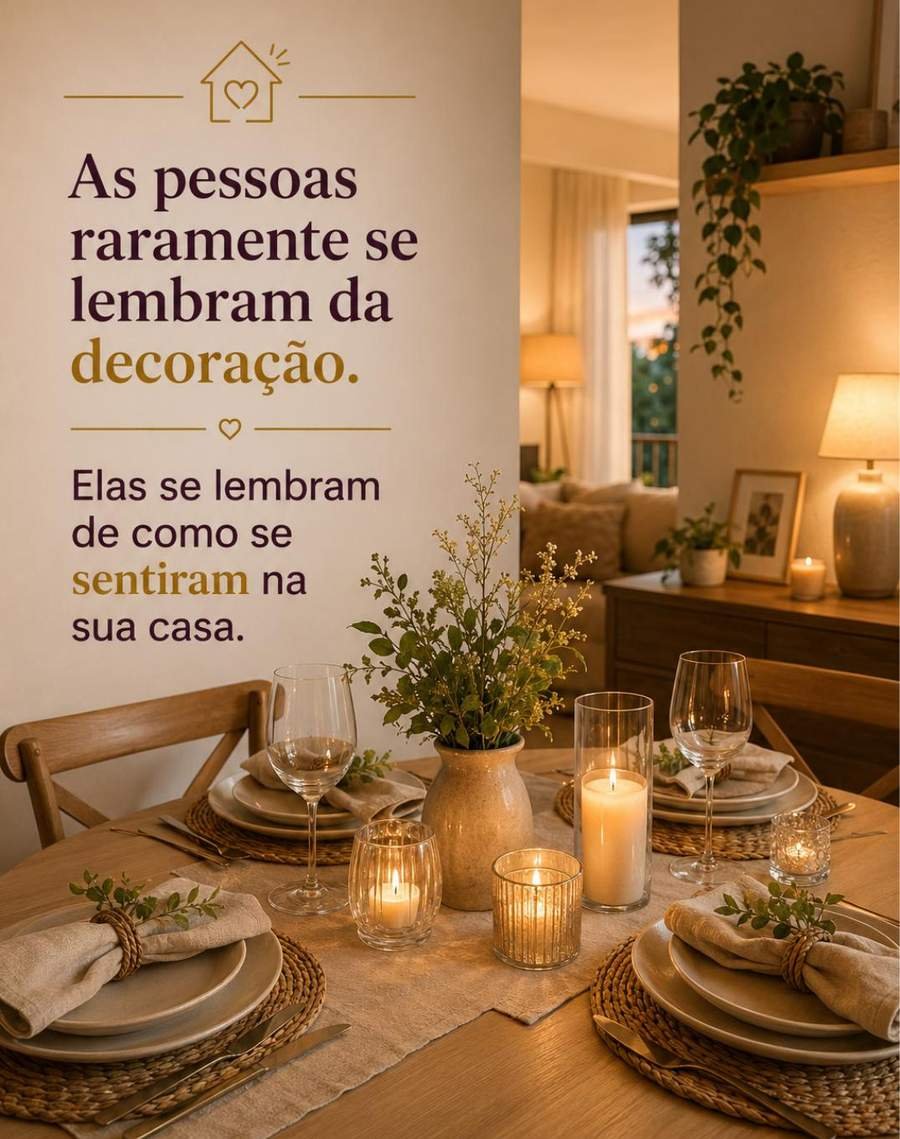 Mesa posta com velas para receber convidados