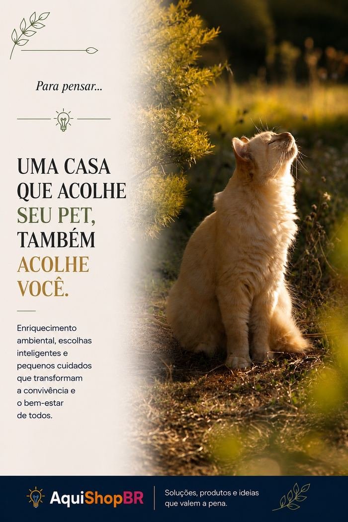 Uma casa que acolhe seu pet, também acolhe você — gato observando o pôr do sol em um campo dourado