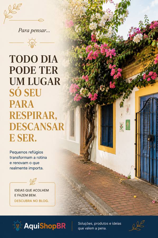 Rua com casario florido e trepadeiras de flores coloridas